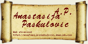 Anastasija Paskulović vizit kartica